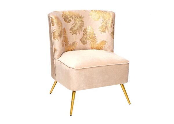 SEDIA FOGLIA 68X58X78 CHAMPAGNE ART.6166022