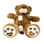 ORSO PELUCHE C/SCIARPA+CUORE 80CM MARRONE ART.6680003