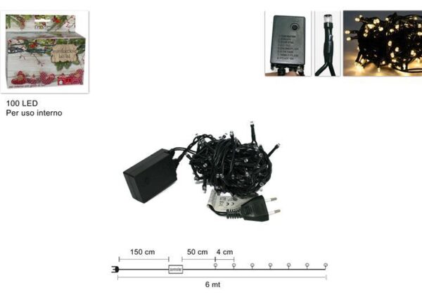 MINILUCCIOLA 100LED BIANCO CALDO IN SCATOLA USO INTER.YC-LED-100C-WW