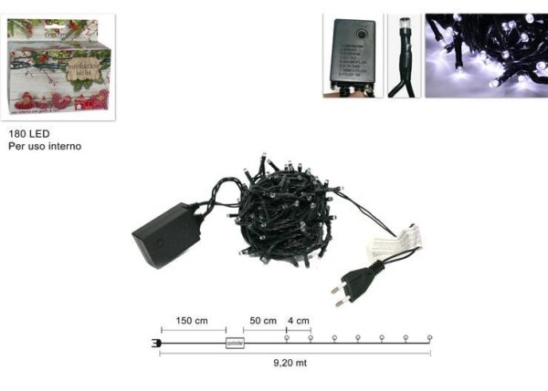 MINILUCCIOLA 180LED BIANCA IN SCATOL USO INTER.YC-LED-180C-IW