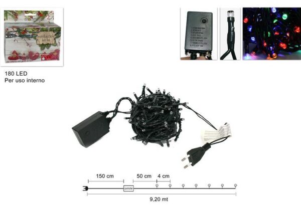 MINILUCCIOLA 180LED MULTICOLOR IN SCATOLA USO INTER.YC-LED-180C-M