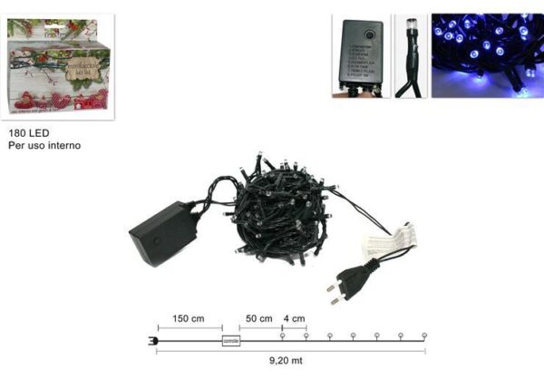 MINILUCCIOLA 180LED BLU IN SCATOLA USO INT.YC-LED-180C-B