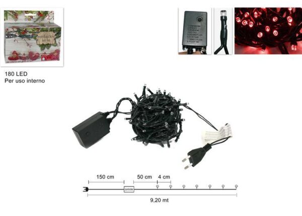 MINILUCCIOLA 180LED ROSSA IN SCATOLA USO INT.YC-LED-180C-R