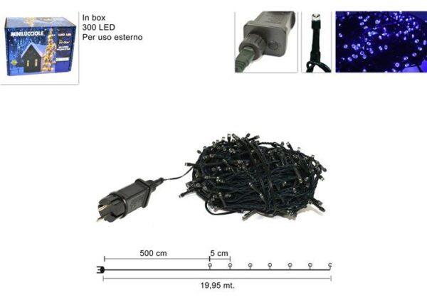 MINILUCCIOLE 300LED IN SCATOLA USO EST.BLU YC-31LED-300-B-IP44