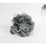 FIORE PETALI VELLUTO E RETE C/PINZA SILVER TYC-160272 S
