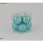 PALLE DI NATALE IN VETRO 8CM SET 8 PERL.TURCHESE (10251603-8/T-PEARL) ART.XNA15006391