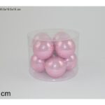 SET 8 PALLE VETRO 8CM PERLATE ROSA ART.MO000558
