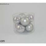 SET 8 PALLE DI NATALE VETRO 8CM 2ASS.SILVER LUCIDA/OPACA ART.MO000559