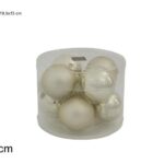 SET 8 PALLE VETRO 8CM 2ASS. BEIGE SATINATE (10251603-8/BE-S&M)