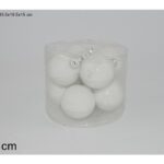 SET PALLE DI NATALE VETRO 8CM 2ASS. BIANCO LUCIDA/OPACA ART.MO000594