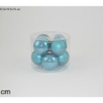SET 8 PALLE DI NATALE VETRO 8CM TURCHESE LUCIDA/OPACA ART.XNA15006471