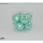 SET 8 PALLE DI NATALE VETRO 8CM 2ASS.VERDE LUCIDA/OPACA (10251603-8/GR-S&M) ART.XNA15006481