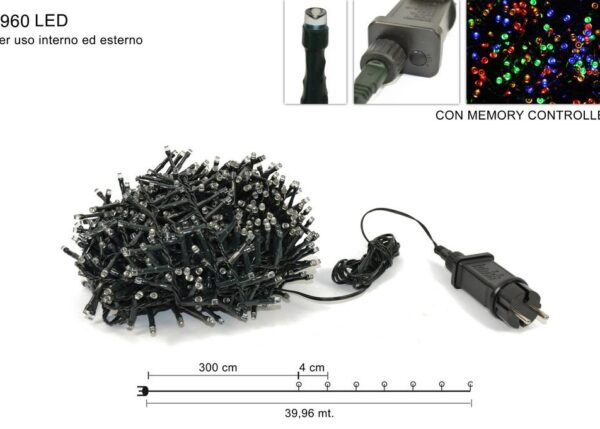 MINILUCCIOLE 960LED MULTICOLOR C/GIOCO LUCI YC-31LED960MY