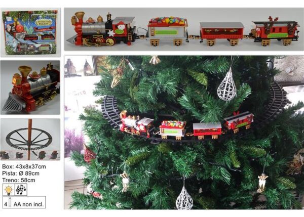 TRENO NATALIZIO PER ALBERO DI NATALE C/SUPPORTO EW-T4