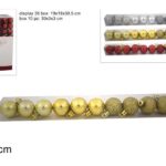 PALLINE 3CM 10PZ IN BOX PVC 3 COL. SM115-X1738G/R/S ART.JE006494