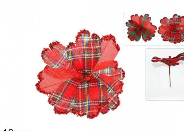 FIORE PINZA YUTA/SCOZZESE ROSSO 2 ASS ART.RO008613A