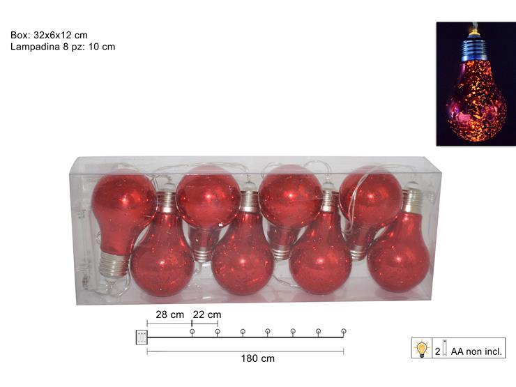 LAMPADINE LUMINOSE SERIE 8PZ BATT.ROSSO/LUCE CALDA XCN61819/RED@@ LAMPADINE LUMINOSE SERIE 8PZ BATT.ROSSO/LUCE CALDA XCN61819/RED@@