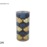 PALLE 6CM 24PZ 4ASS BLU/ORO BOX PVC SC19D0013-2 (ST4330-2)