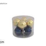 SET 8 PALLE VETRO 8CM LUCIDE BLU/ORO 940073 BLUE/GOLD MN000922