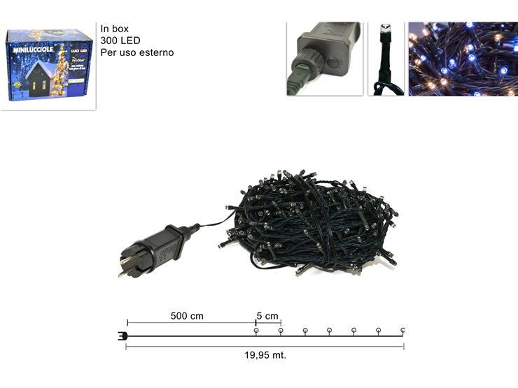MINILUCCIOLE 300LED SCAT.USO EST.BIAN.CALD/BLU YC-31LED-300-WW/B-IP44 MINILUCCIOLE 300LED SCAT.USO EST.BIAN.CALD/BLU YC-31LED-300-WW/B-IP44