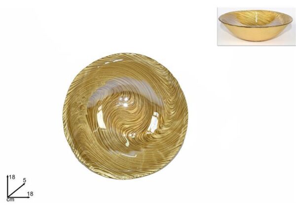 COPPETTA VETRO 18CM ORO3Y19051/ECHOLINE-BOWL-GOLD