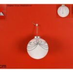 PALLA 8CM FLOCCATA BIANCA DECORO GLITTER SILVER ART.QL-D361B/QL-D362B
