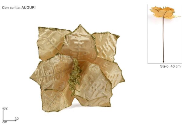 STELO FIORE NATALIZIO AUGURI ORO ART.XNA19038491