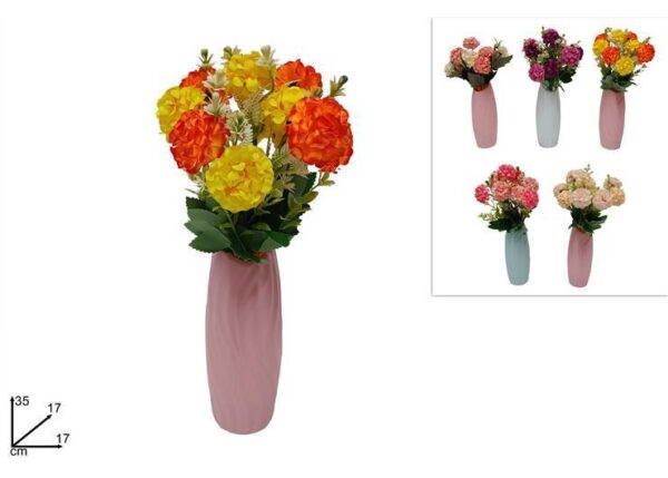 VASO CON GAROFANI COLORI ASSORTITI YX23-17 ART.DEV23011621
