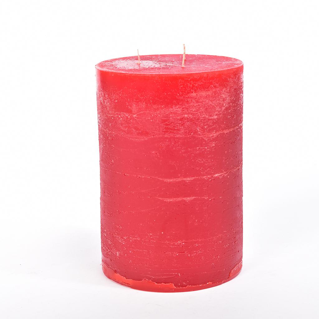 CANDELA PILLAR RUSTIC ROSSO H CM 25 X D CM 15 PROFUMATA ART.48389 - CANDELA PILLAR RUSTIC ROSSO H CM 25 X D CM 15 PROFUMATA ART.48389 -