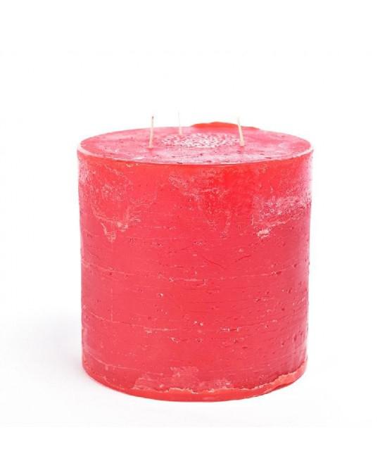 CANDELA PILLAR RUSTIC ROSSO H CM 15 X D CM 15 PROFUMATA ART.48402 - CANDELA PILLAR RUSTIC ROSSO H CM 15 X D CM 15 PROFUMATA ART.48402 -