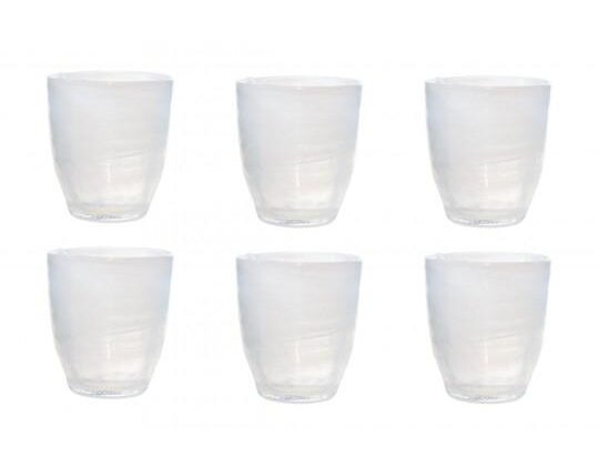 SET 6 BICCHIERI IN VETRO "ALABASTER" DCM 8,7XH10 BIANCO ART.01992 -