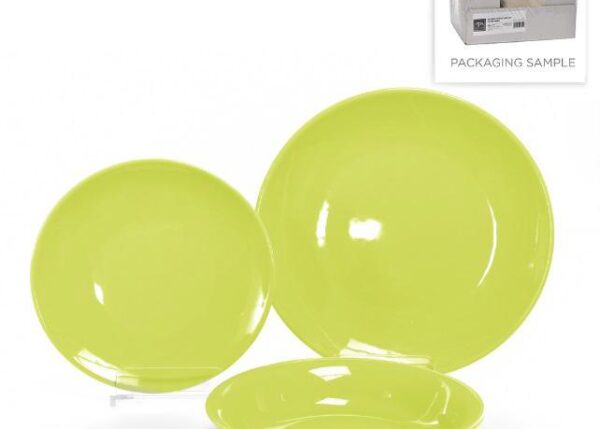 SERVIZIO PIATTI 18 PEZZI "LOVE CUP" VERDE LIME ART.23182 -