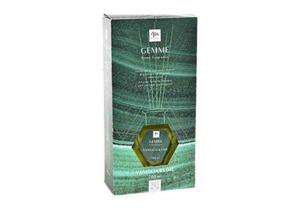 DIFFUSORE DI FRAGRANZA C/BOTTIGLIA ESAGONALE 700ML VANIGLIA&LIME C/BACCHETTI C/SCATOLA REGALO ART.24394