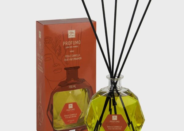 DIFFUSORE DI FRAGRANZA C/BOTTIGLIA ESAGONALE 700ML PERA&CANNELLA ART.24417