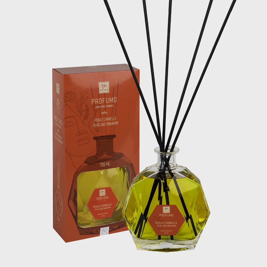 DIFFUSORE DI FRAGRANZA C/BOTTIGLIA ESAGONALE 700ML PERA&CANNELLA ART.24417 DIFFUSORE DI FRAGRANZA C/BOTTIGLIA ESAGONALE 700ML PERA&CANNELLA ART.24417