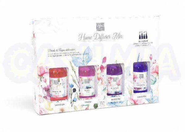 DIFFUSORI ESSENZA CON BACCHETTI SET/4 125 ML PROFUMI ASS.ART.24493 -