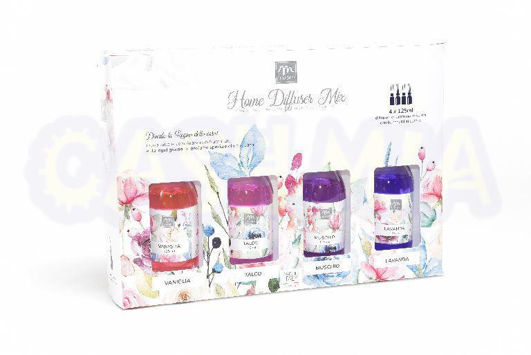 DIFFUSORI ESSENZA CON BACCHETTI SET/4 125 ML PROFUMI ASS.ART.24493 - DIFFUSORI ESSENZA CON BACCHETTI SET/4 125 ML PROFUMI ASS.ART.24493 -
