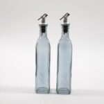 OLIERA E ACETIERA FUME' IN VETRO CON DECAL 500 ML. IN VETRO ASS. ART.27098 -