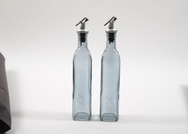OLIERA E ACETIERA FUME' IN VETRO CON DECAL 500 ML. IN VETRO ASS. ART.27098 -