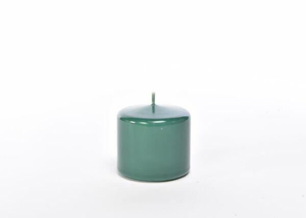 CANDELA PILLAR " LUCIDA " H CM 7 X D 8 VERDE FORESTA IN ESP. BIANCO ART.32504 -