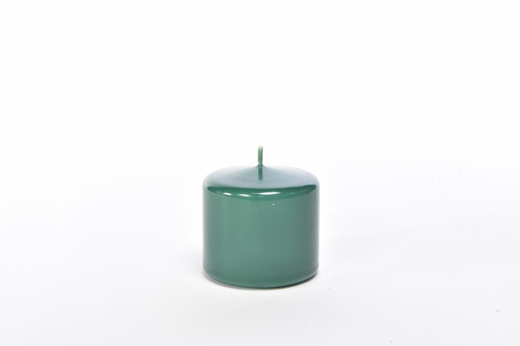 CANDELA PILLAR " LUCIDA " H CM 7 X D 8 VERDE FORESTA IN ESP. BIANCO ART.32504 - CANDELA PILLAR " LUCIDA " H CM 7 X D 8 VERDE FORESTA IN ESP. BIANCO ART.32504 -