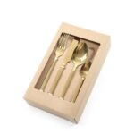 SET 24 POSATE ORO LUCIDO IN ACCIAIO IN SCATOLA REGALO ART.10677 -