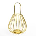 LANTERNA ORO IN METALLO CON MANICO DIAM. 32XH.34 CM ART.15740 -