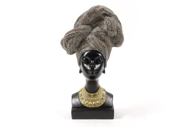 BUSTO "PERLA D'AFRICA" IN RESINA 22.5X16XH.40 CM ART.28634 -