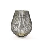 LANTERNA NERA INTERNO ORO IN METALLO DIAM. 25.5XH.30.5 CM ART.29037 -