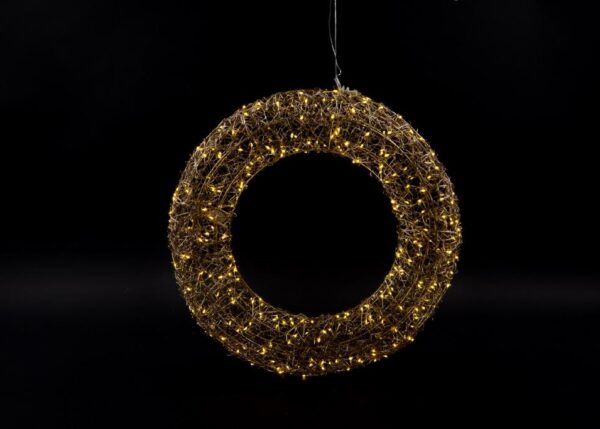 CORONA "SUPREME" IN METALLO 300 LUCI LED DIAM.50X10CM ART.24329 -