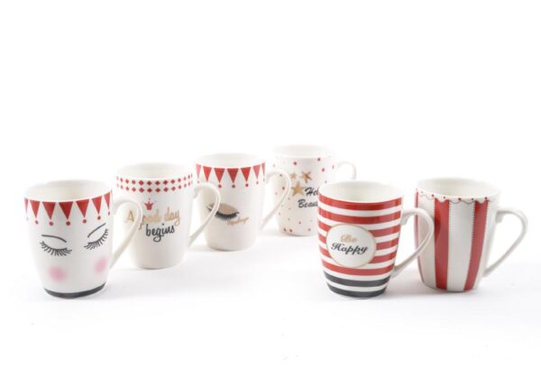 MUG IN PORCELLANA CON ORO ZECCHINO "CIRCUS" 12X8XH.10.5CM ASSORTITA 30214 -