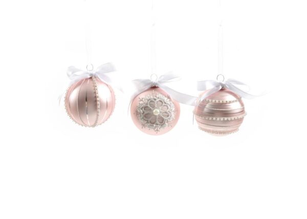 PALLA DI NATALE IN VETRO DIAM.8CM DECORI ASSORTITI IN ESPOSITORE ART.35059 -