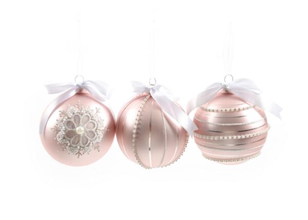 PALLA DI NATALE IN VETRO DIAM.10CM DECORI ASSORTITI IN ESPOSITORE ART.35066 -