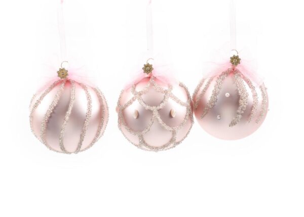 PALLA DI NATALE IN VETRO DIAM.10CM DECORI ASSORTITI IN ESPOSITORE ART.35219 -